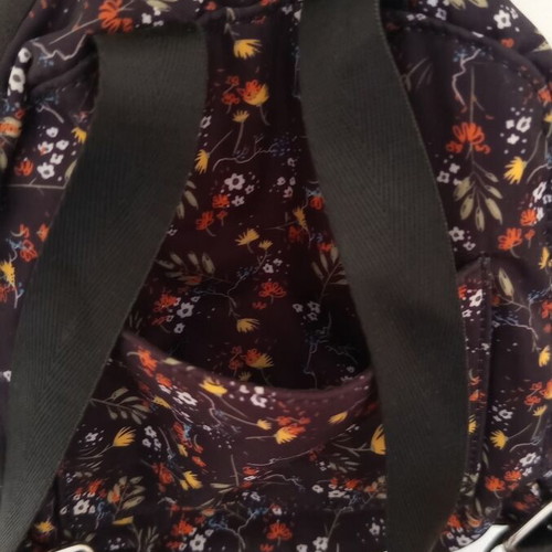 Floral Mini Backpack Parfois like new, black with colorful autumn print