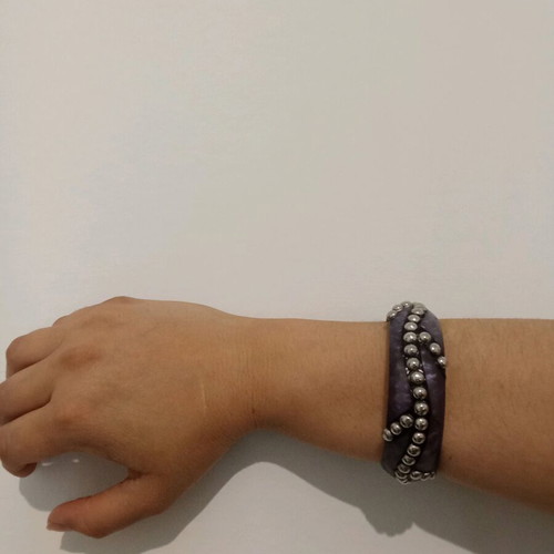 Purple bracelet with silver studs like new