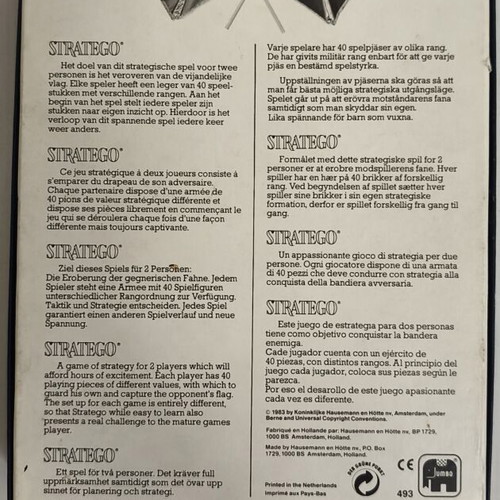 Stratego vintage board game 1983, like new