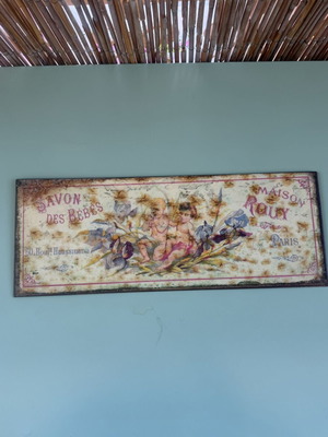 Vintage decorative sign for wall or door, 40x15cm