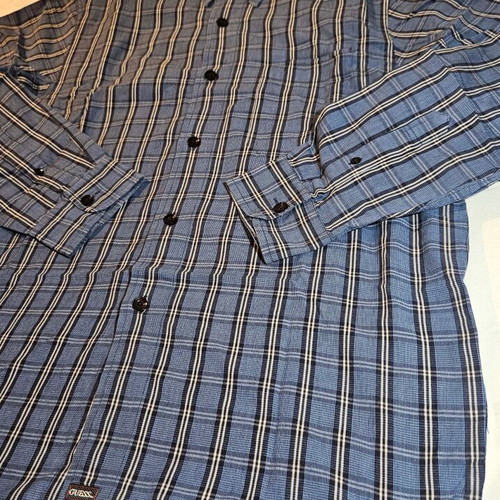 Guess men's plaid shirt, size M, cotton
