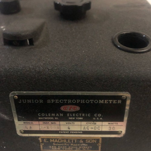 Φασματοφωτόμετρο Coleman Electric Junior Spectrophotometer Model 6A καινούργιο