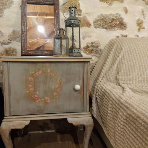 Antique carved wooden mirror used, dark brown oak