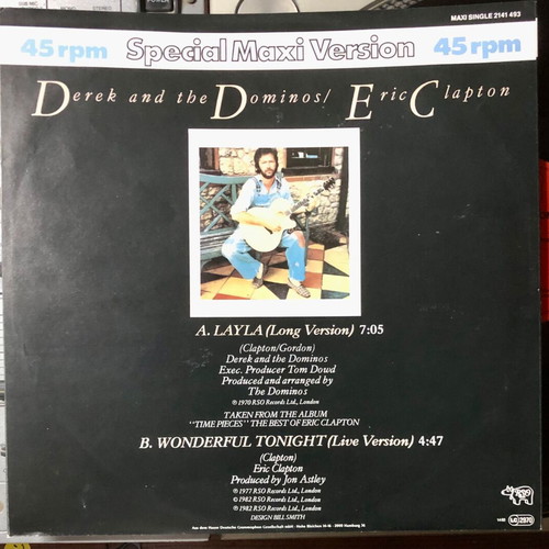 Derek And The Dominos Eric Clapton Layla Wonderful Tonight Vinyl like new, 12"