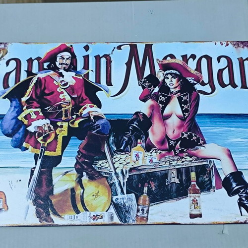 Captain Morgan metal vintage sign for bar and man cave like new