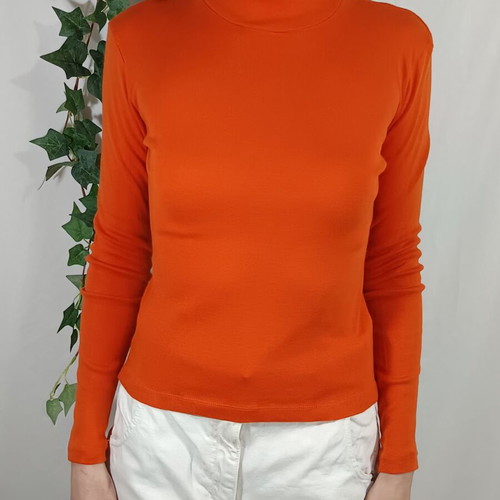 MNG orange cotton turtleneck top like new