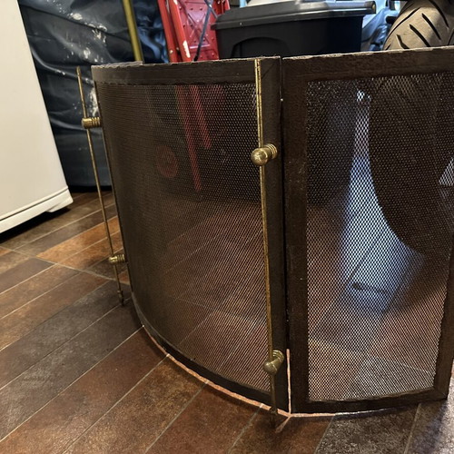 Bronze Fireplace Screen used, protective front guard