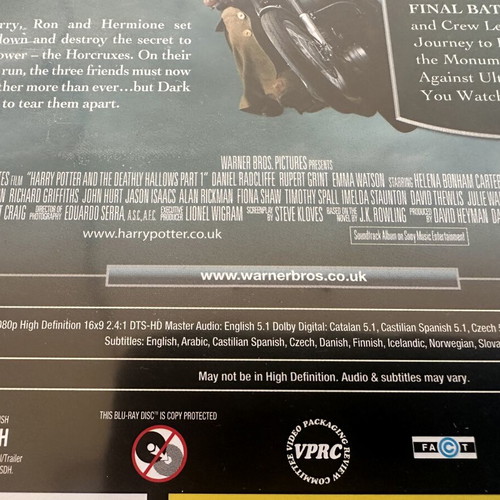 Harry Potter Blu-ray set of 5 discs with English subtitles like new