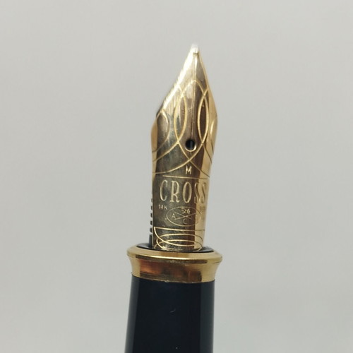 Cross Townsend Marble Green Lacquer fountain pen, 14kt 585 medium nib