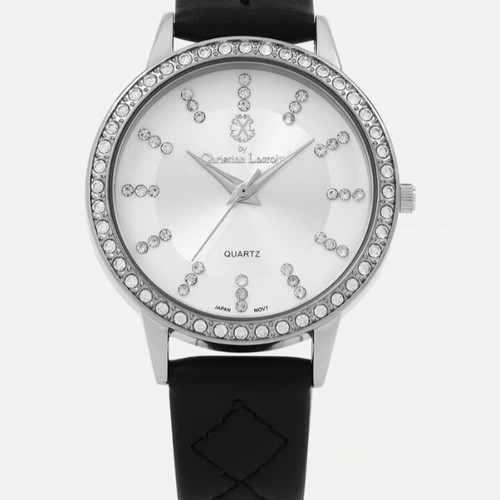Christian Lacroix women's watch new with black leather strap