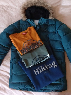Boys' winter clothes set 13-14 years like new with Tu jacket and 3 sweatshirts