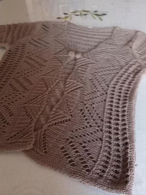 Women's knitted cardigan small, brown, like new, handmade