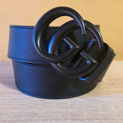 Gucci original women's leather belt, black logo, size 90cm