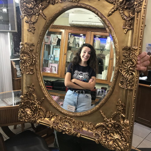Carved handmade mirror new 80x68cm unique