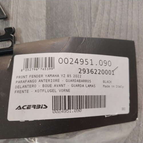 Acerbis front fender YZ85 2022-2025 like new