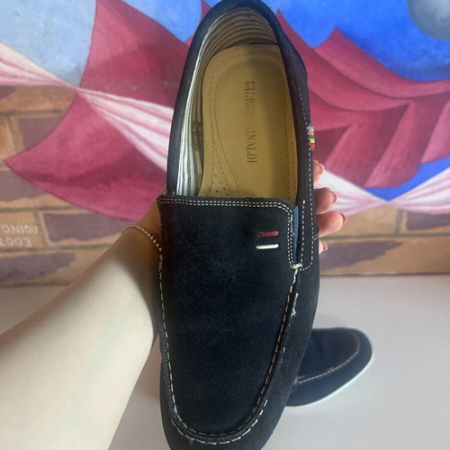 Giorgio Rinaldi men's suede loafers size 42, navy blue
