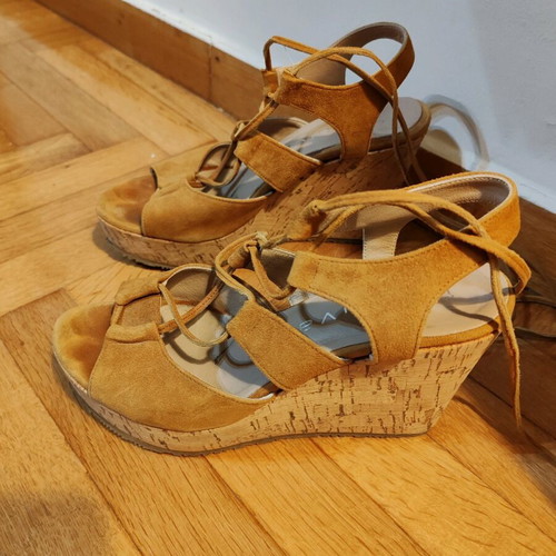 Tsitsivas leather suede platform sandals size 37, like new, 10 cm heel