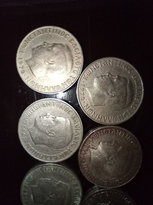 2 Drachmae 1970, 1967, 1966, 1973 like new