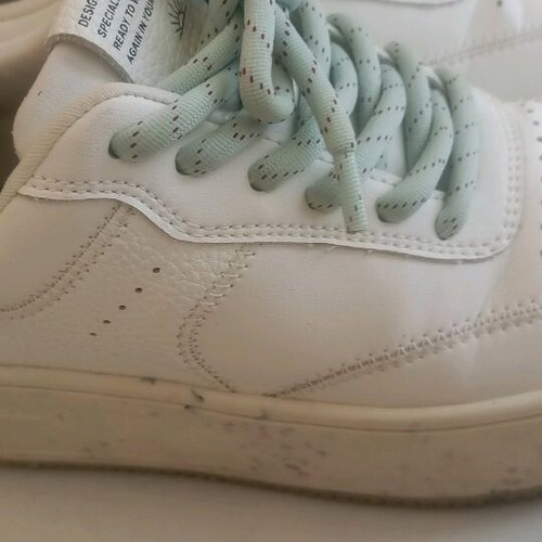 Bershka platform sneakers used, size 35, white with colorful splashes
