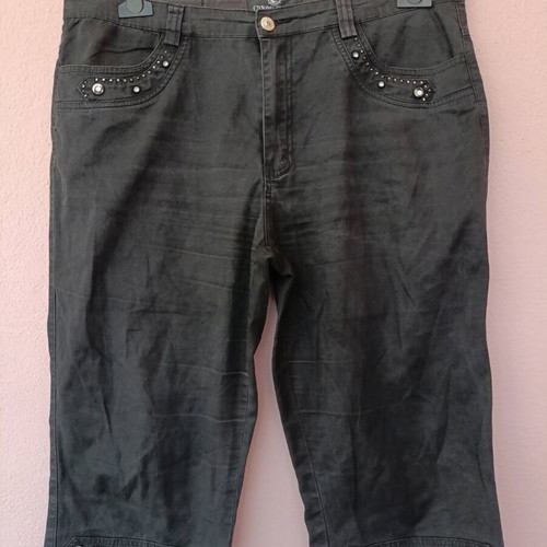 Capri pants cotton denim used, size XXL-XXXL, black and gray