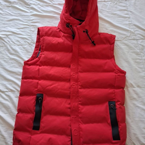 Crosshatch Mens Hooded Padded Gilet Medium new, red