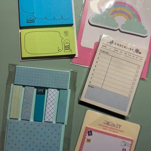 Sticky notes stationery set with checklist, memo, bookmarks, rainbow and animal story