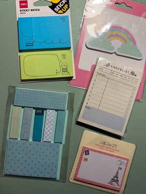 Sticky notes stationery set with checklist, memo, bookmarks, rainbow and animal story