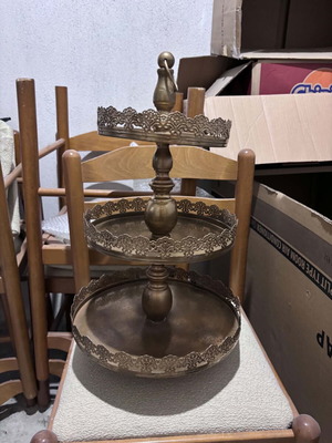 Three-tier stand used for cupcakes or other items