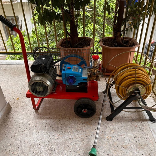 Sprayer used with reel and 35-meter hose