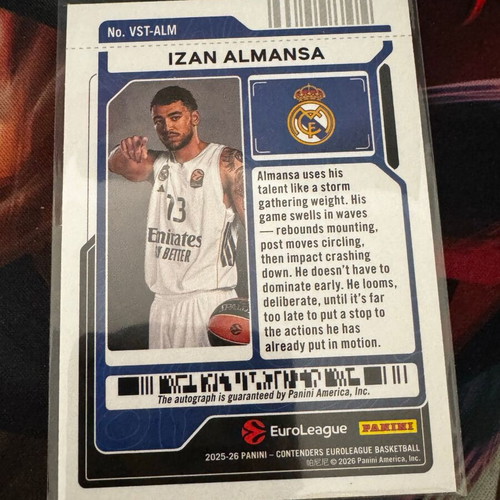 25-26 Panini Contenders Euroleague Izan Almansa Veteran Ticket Auto /25
