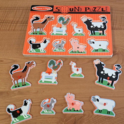 Melissa & Doug Sound Puzzle set of 3 like new