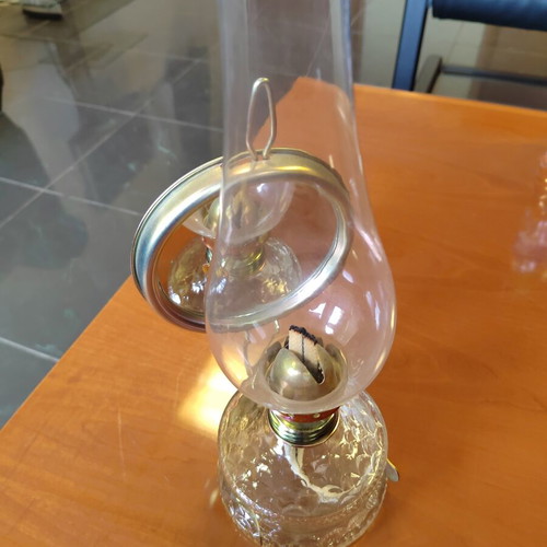 Vintage oil lamp with mirror reflector like new