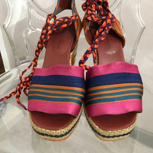 Marc Jacobs espadrille wedge sandals used, size 40, colorful