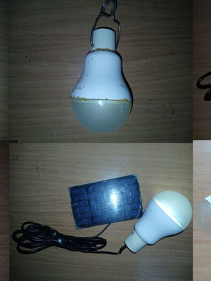 Solar panels with LED bulbs used, pack