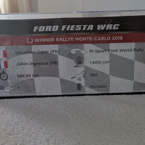 Ford Fiesta WRC model car like new, Rallye Monte-Carlo 2018 winner