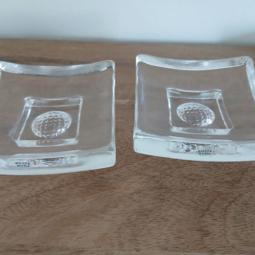 Kosta Boda art glass ashtrays by Bertil Vallien