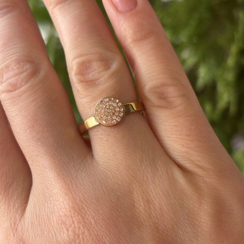 Folli Follie ring with zircon in rose gold color, like new