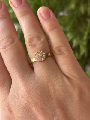 Folli Follie ring with zircon in rose gold color, like new