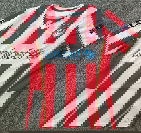 Ολυμπιακός Champions League Πειραιάς ποδόσφαιρο Maniatis matchworn issued Jersey shirt unwashed