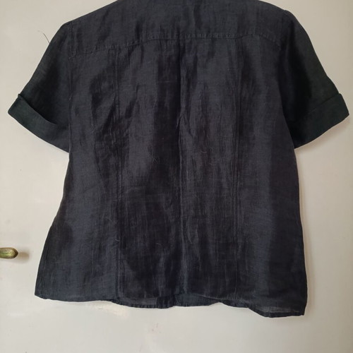 Basler linen shirt like new, chocolate brown, embroidered details