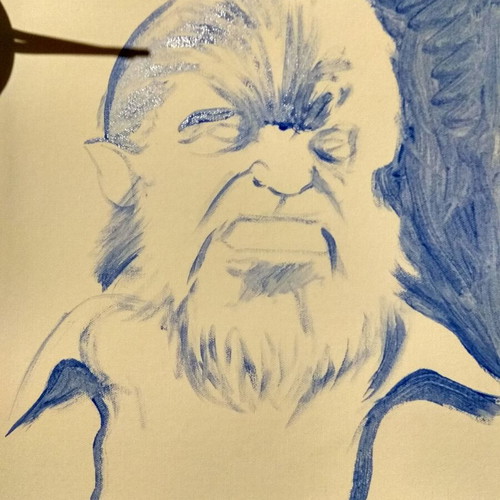 Wolfman portrait acrylic painting new