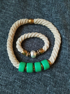Handmade jewelry set used