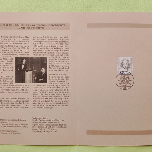 German stamp 1997 with Bonn first day cover