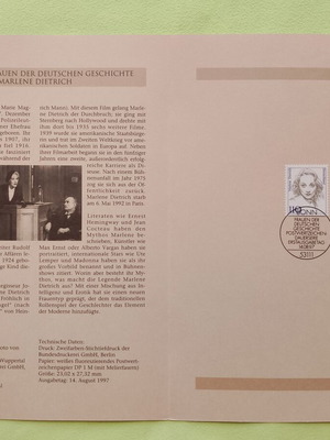 German stamp 1997 with Bonn first day cover