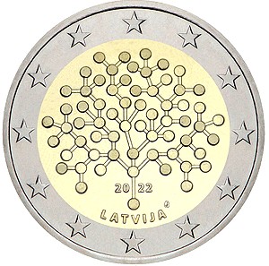 LATVIA 2022. 2 EURO COIN