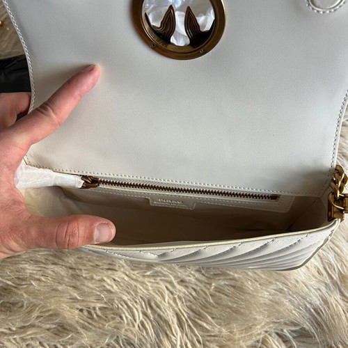 Pinko Crossbody Bag New White Beige