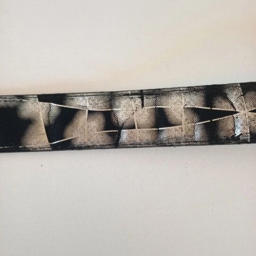 Black shiny belt like new with classic buckle and silver details