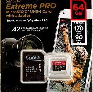 Nintendo Switch 64GB Extreme PRO micro SD XC San Disk καρτα μνημης memory card για κινητα + καμερα