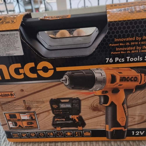 Ingco Cordless Drill 12V 2x1.5Ah New