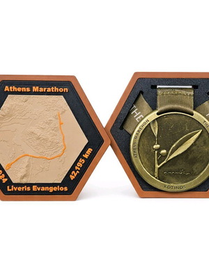 Custom 3D route and medal base new, personalized